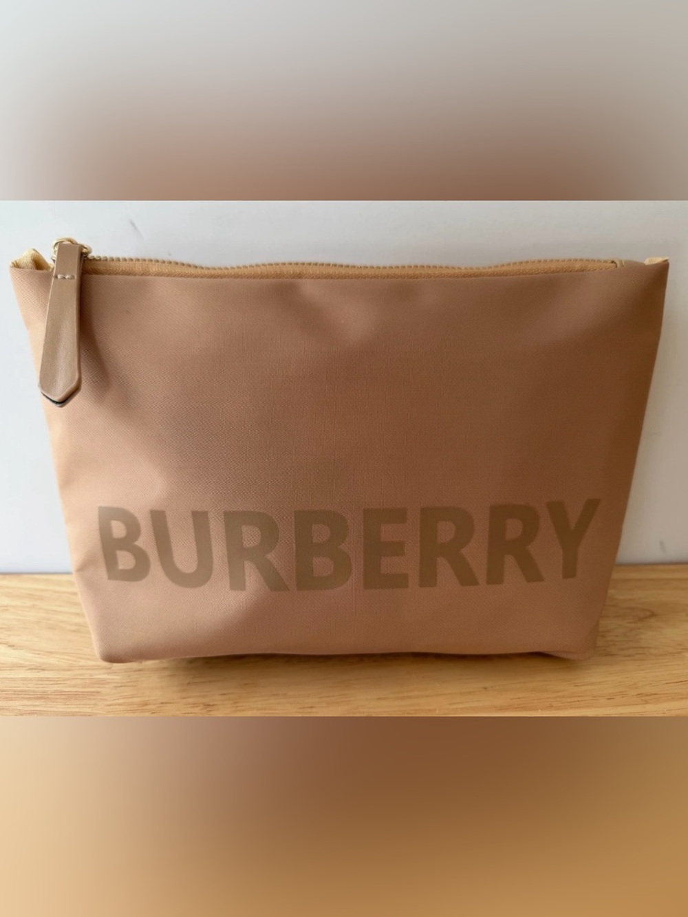 Burberry Tan Cosmetic Pouch with BURBERRY Block Logo, GWP, Unisex - Picture 3 of 6